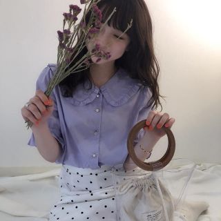 ロキエ(Lochie)のfrill blouse(シャツ/ブラウス(半袖/袖なし))