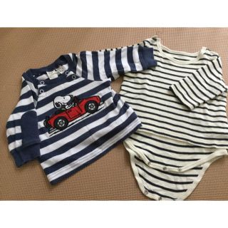 エイチアンドエム(H&M)の★ayaka様専用★ボーダーロンT 70サイズ(Ｔシャツ)