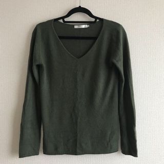 アズールバイマウジー(AZUL by moussy)のAZUL basic ニット カーキ(ニット/セーター)