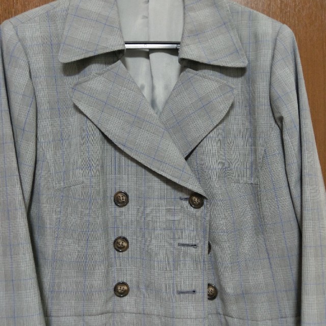 チェック柄ロングコート レディースのジャケット/アウター(ロングコート)の商品写真