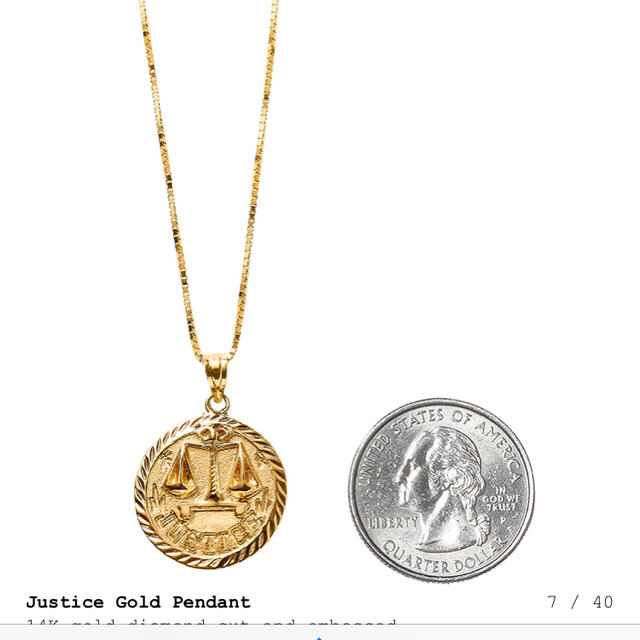 Supreme(シュプリーム)の supreme 14k Justice gold メンズのアクセサリー(ネックレス)の商品写真