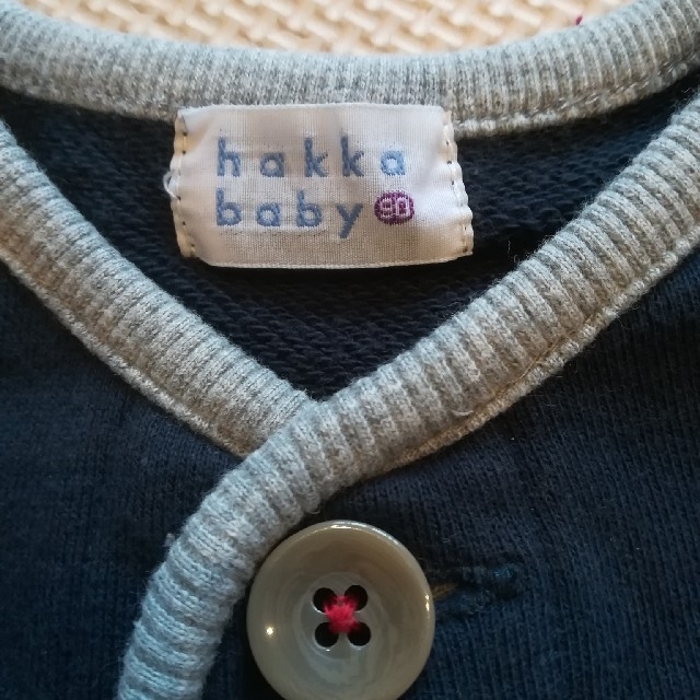 hakka baby(ハッカベビー)の【裏毛ガーデ　ボーダー】HAKKA Baby ⭐美品 キッズ/ベビー/マタニティのキッズ服男の子用(90cm~)(カーディガン)の商品写真