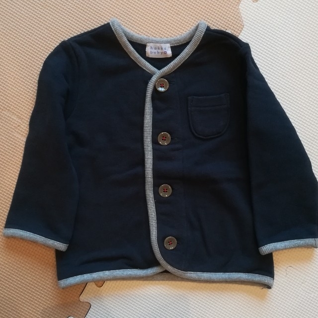 hakka baby(ハッカベビー)の【裏毛ガーデ　ボーダー】HAKKA Baby ⭐美品 キッズ/ベビー/マタニティのキッズ服男の子用(90cm~)(カーディガン)の商品写真