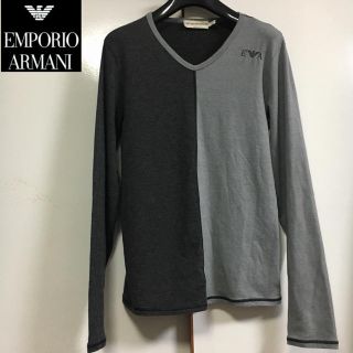 エンポリオアルマーニ(Emporio Armani)のエンポリオ アルマーニ ロンT グレ×ダークグレー Lサイズ(Tシャツ/カットソー(七分/長袖))