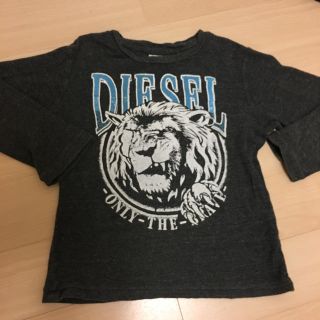 ディーゼル(DIESEL)のdiesel ロンT ワッフル地 ライオン グレー(Tシャツ/カットソー)