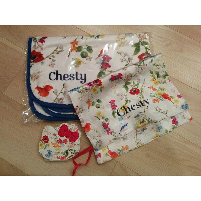 Chesty(チェスティ)のチェスティ💞豪華三点セット　ブランケット＆巾着ポーチ＆キティちゃんミラー レディースのファッション小物(その他)の商品写真