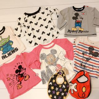 ディズニーTシャツ6枚&スタイ2枚 ⋒ size 80(Ｔシャツ)