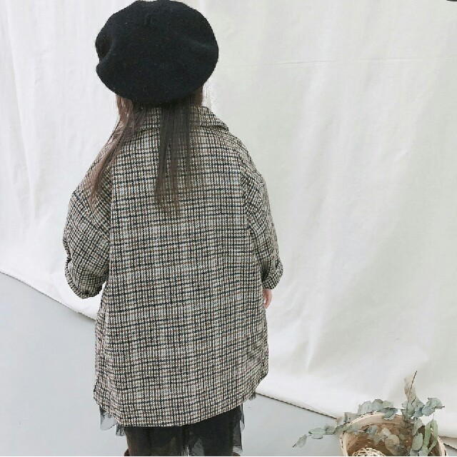 グレンチェック＊アウター キッズ/ベビー/マタニティのキッズ服女の子用(90cm~)(コート)の商品写真