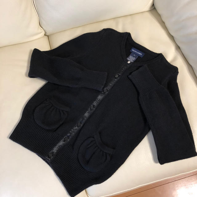 Ralph Lauren(ラルフローレン)のRalph Lauren 黒カーディガン(S) キッズ/ベビー/マタニティのキッズ服女の子用(90cm~)(カーディガン)の商品写真