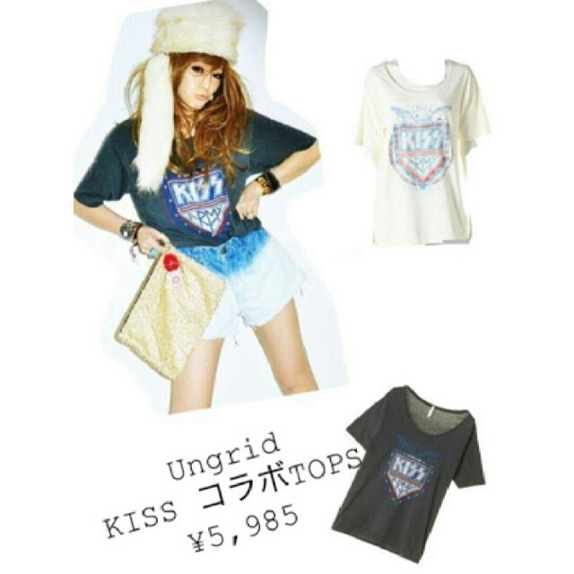 Ungrid(アングリッド)のUngrid kissTee ホワイト レディースのトップス(Tシャツ(半袖/袖なし))の商品写真