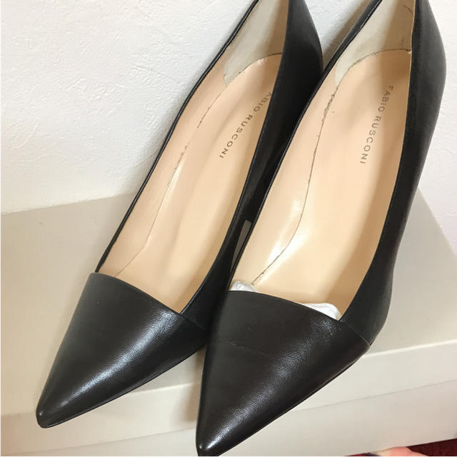 ファビオルスコーニ★新品 38 ブラック 本革 パンプス 1