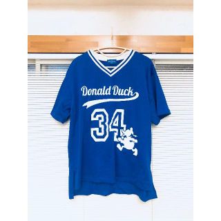 ディズニー(Disney)の送料込！Disney ドナルドスポーツウェア風Tシャツ 青 ディズニー(Tシャツ(半袖/袖なし))