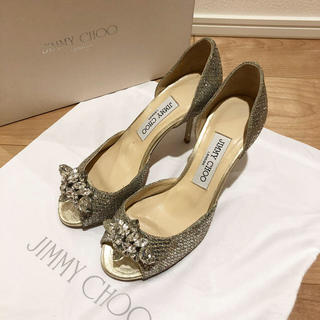 JIMMY CHOO(ジミーチュウ)のJIMMYCHOO グリッターサンダル 35.5 レディースの靴/シューズ(サンダル)の商品写真