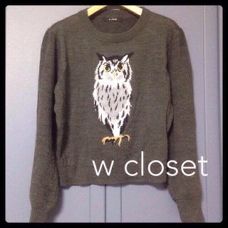 ダブルクローゼット(w closet)のw closet＊今期フクロウニット(ニット/セーター)