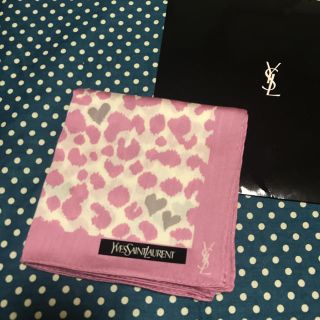 サンローラン(Saint Laurent)の★ イヴサンローラン  ハンカチ ⑤ ピンク ヒョウ柄(ハンカチ)