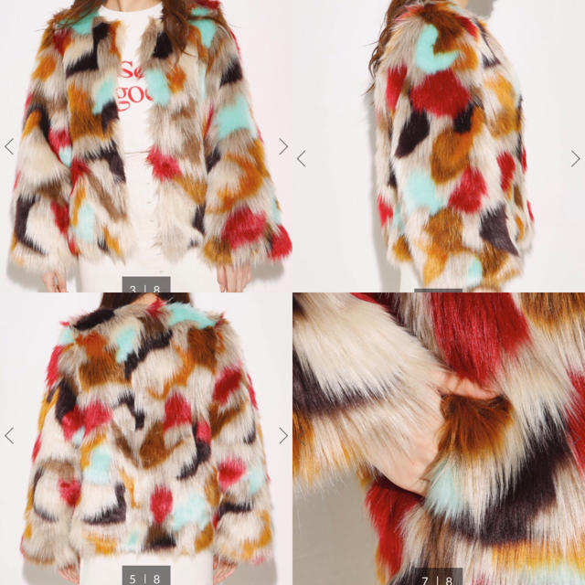 SLY新品MESSY FAUX FUR COATマルチカラーファーコート1完売