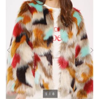 SLY新品MESSY FAUX FUR COATマルチカラーファーコート1完売