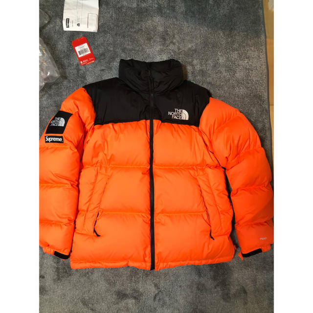 north face supreme orange