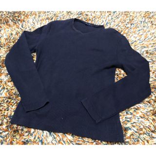 ラルフローレン(Ralph Lauren)の古着！ラルフローレン Vネック 長袖カットソー 紺色 サイズL(カットソー(長袖/七分))