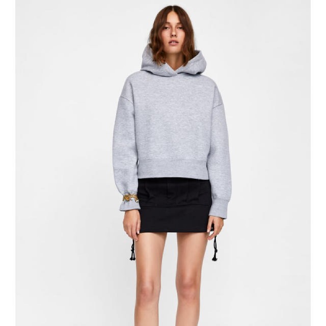 ZARA(ザラ)のZARA パーカー グレー M レディースのトップス(パーカー)の商品写真