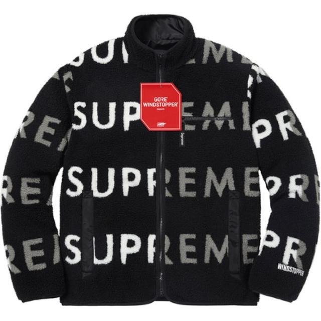 Supreme Reversible Logo Fleece Jacket 黒L