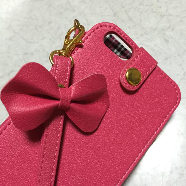 iPhone6ケース☆ピンクリボン☆合皮 スマホ/家電/カメラのスマホアクセサリー(モバイルケース/カバー)の商品写真