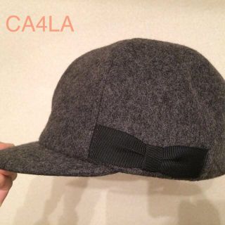 カシラ(CA4LA)のCA4LA_グレーキャップ リボン付き(キャップ)