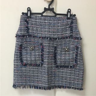 ザラ(ZARA)のZARA ツイードスカート(ひざ丈スカート)