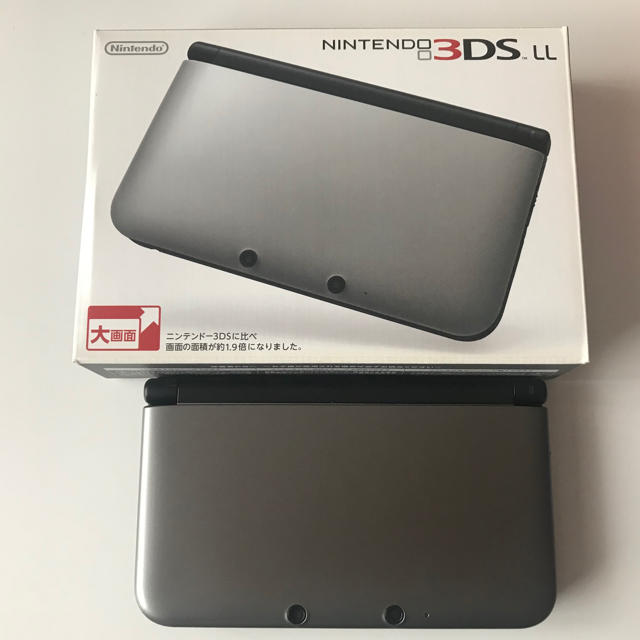 ニンテンドー3DS(ニンテンドー3DS)の任天堂3DS LL 本体 シルバー エンタメ/ホビーのゲームソフト/ゲーム機本体(携帯用ゲーム機本体)の商品写真