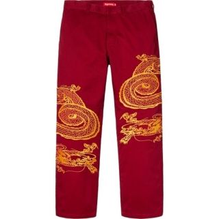 シュプリーム(Supreme)のSupreme Dragon Work Pant Red 32(ワークパンツ/カーゴパンツ)