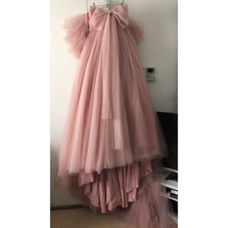 あめり様専用 ピンク羽ドレス(ウェディングドレス)