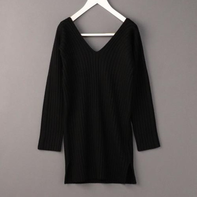 レディース6(ROKU)　WIDE RIB V-NECK KNIT　ニット