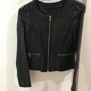 ブラックバイマウジー(BLACK by moussy)のラムレザー✴︎ノーカラージャケット！新品✴︎(ライダースジャケット)