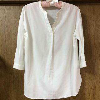 ユニクロ(UNIQLO)の★にゃんちゅう様専用★UNIQLO＊スキッパーブラウス＊ホワイト(シャツ/ブラウス(長袖/七分))