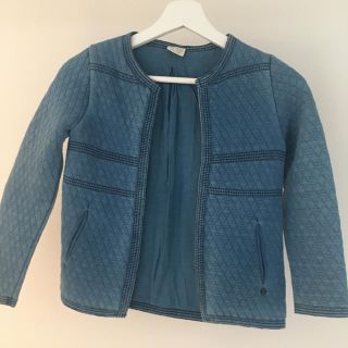 ザラキッズ(ZARA KIDS)のZARAkids120デニムニットキルトカーディガン(カーディガン)