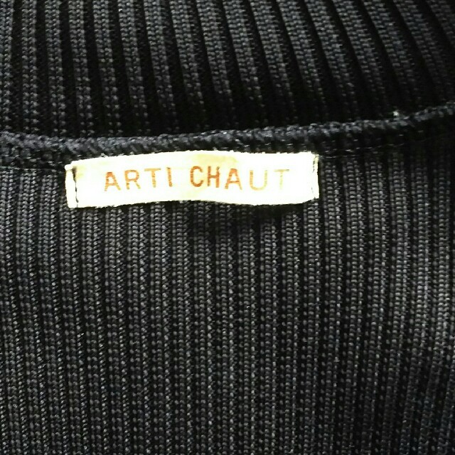 ARTI CHAUT(アーティショ)のARTI CHAUT リブニット ドッキング ワンピース 黒 レディースのワンピース(ひざ丈ワンピース)の商品写真