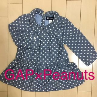 ベビーギャップ(babyGAP)の【GAP×PEANUTS】美品！長袖コラボワンピース襟付き(ワンピース)