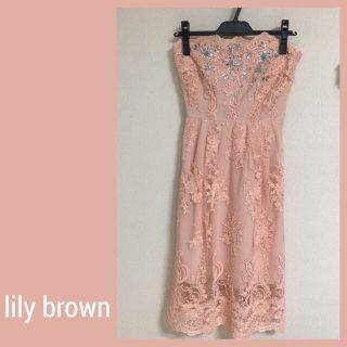 リリーブラウン(Lily Brown)のai様専用♪美品 lily brown ビジューレースワンピース(ひざ丈ワンピース)