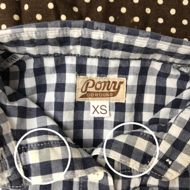 PONY GO ROUND(ポニーゴーラウンド)のPONY GO ROUND ギンガムチェックシャツXS キッズ/ベビー/マタニティのキッズ服男の子用(90cm~)(ブラウス)の商品写真