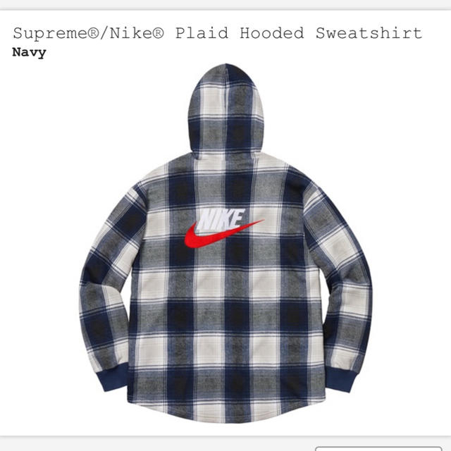 【L】Supreme Nike Plaid Hooded Sweatshirt 1