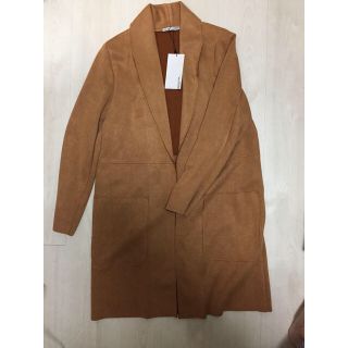 ザラ(ZARA)のザラ スウェード風 ジャケットコート コート キャメル 新品未使用 (チェスターコート)