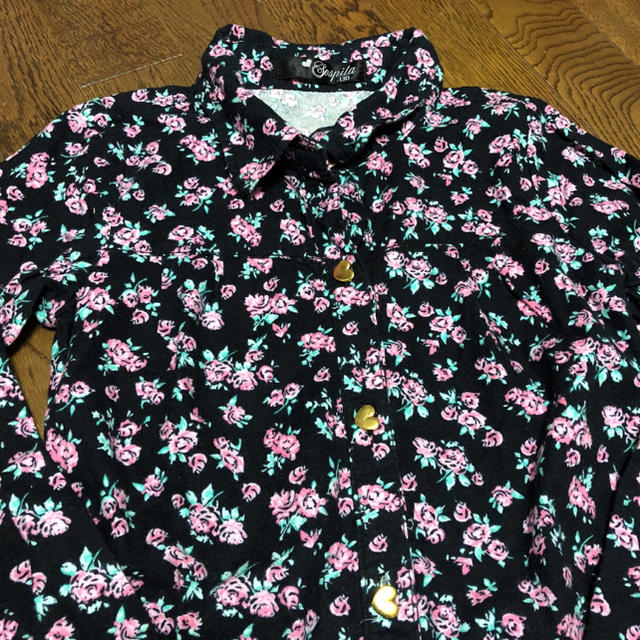 130♡シャツワンピース キッズ/ベビー/マタニティのキッズ服女の子用(90cm~)(ワンピース)の商品写真