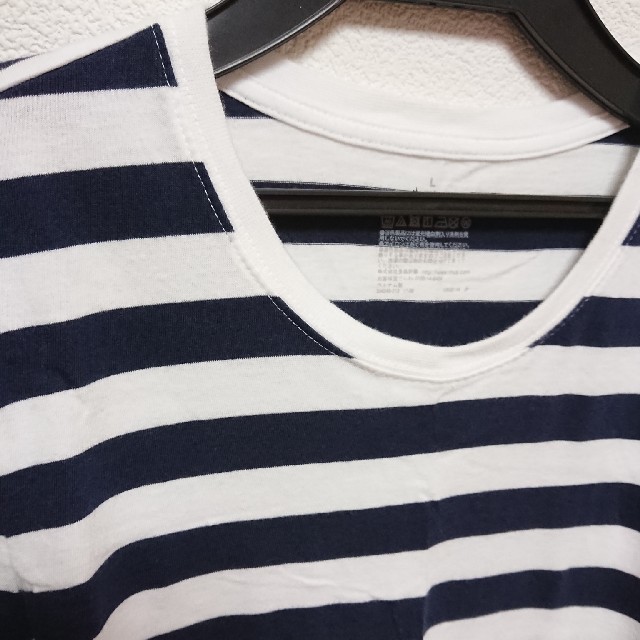 MUJI (無印良品)(ムジルシリョウヒン)の無印良品 ボーダーカットソー ロンT 2018 ネイビー レディースのトップス(Tシャツ(長袖/七分))の商品写真
