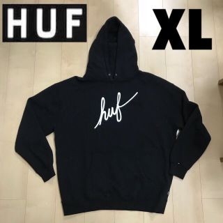 ハフ(HUF)のHUF パーカー script XL 黒 ビッグシルエット(パーカー)