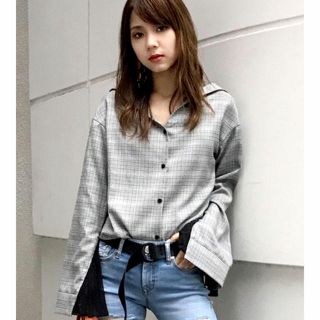 エモダ(EMODA)の即完売商品 レイヤースリーブシャツ ジェイダ ムルーア H&M グレンチェック(シャツ/ブラウス(長袖/七分))