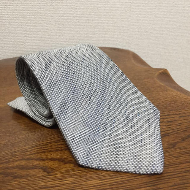 Nassow ナッソー 無地ネクタイ リネン混ネクタイ 日本製 グレー系  メンズのファッション小物(ネクタイ)の商品写真