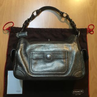 コーチ(COACH)のCOACH コーチ バッグ シルバーブロンズ 革製(ハンドバッグ)