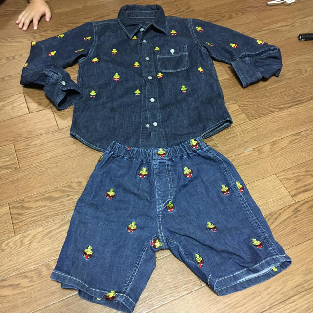 刺繍デニムキッズ服男の子用(90cm~)