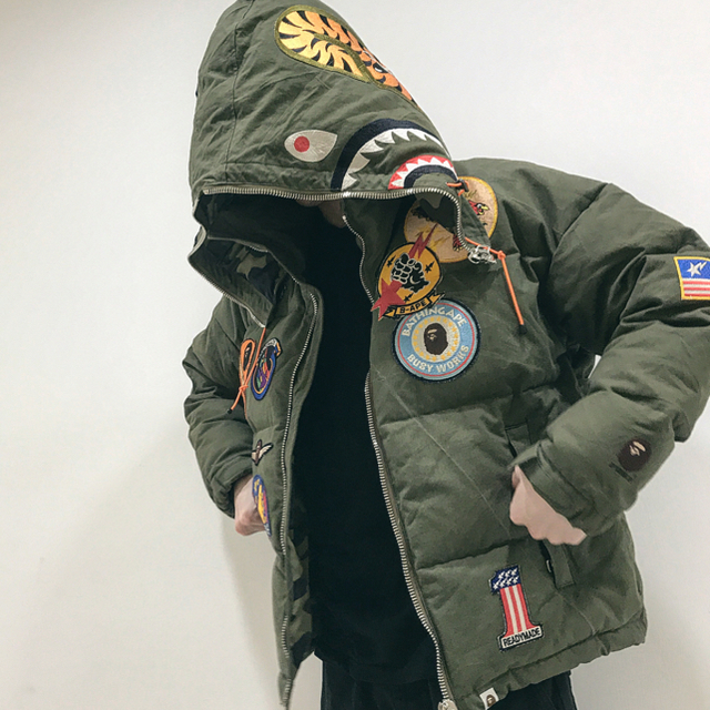 A BATHING APE - BAPE READYMADE TIGER HOODIE DOWN JACKETの通販 by blmn's shop｜ アベイシングエイプならラクマ
