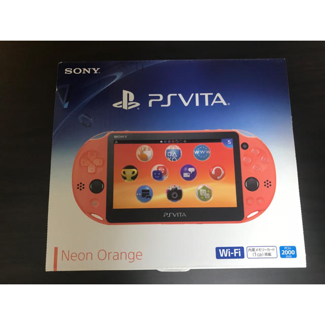 PlayStation Vita(プレイステーションヴィータ)のPSvita neon orange エンタメ/ホビーのゲームソフト/ゲーム機本体(携帯用ゲーム機本体)の商品写真